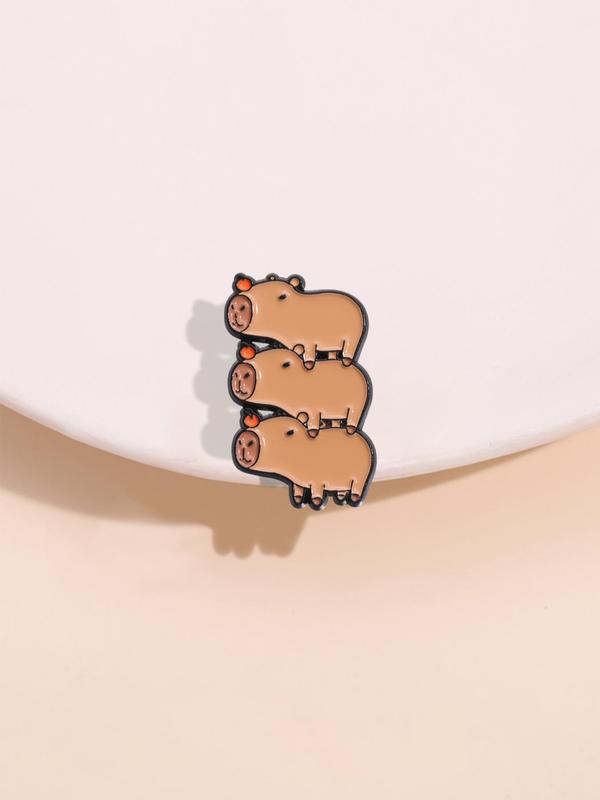 Cute Cartoon Capybara Design Brooch, Fashion Alloy Badge for Women & Men, Enamel Pin Suitable for Backpacks, Jeans, Scarves, Hats Decoration