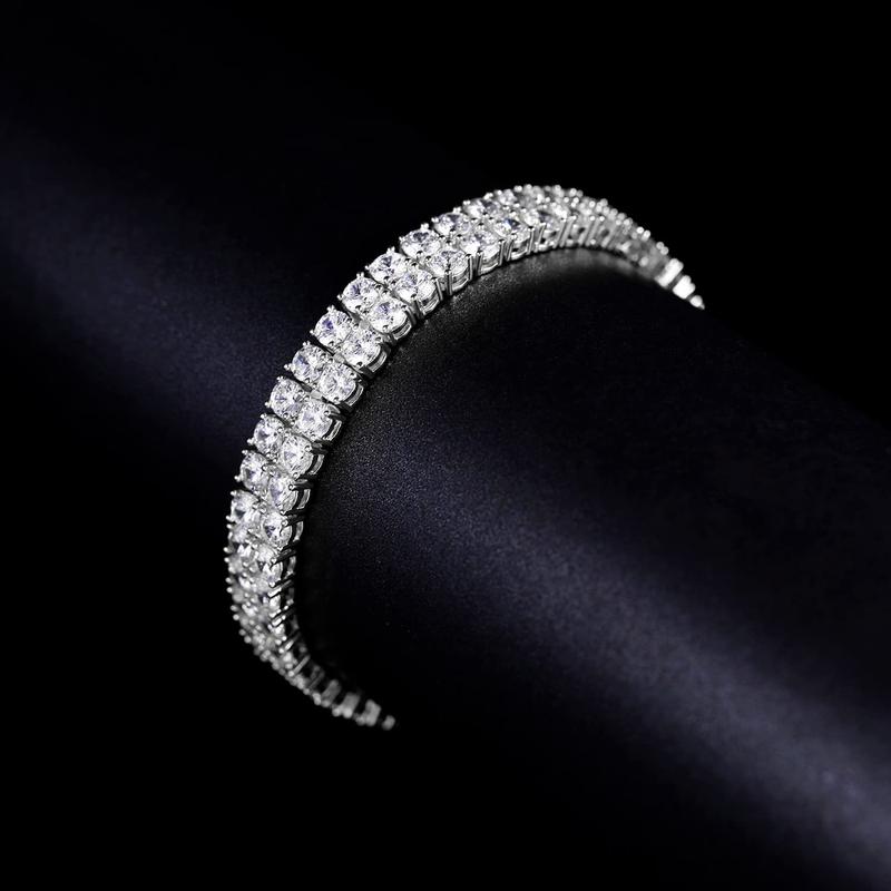 Tennis Bracelet 3MM Double Row  Bracelet for Women Men with Certificate of Authenticity 6.5inch-8.5inch