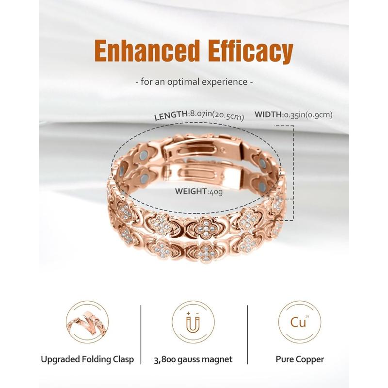 Copper Bracelets for Women , Pure Copper Magnetic Bracelet with 3500 Gauss Effective Magnets