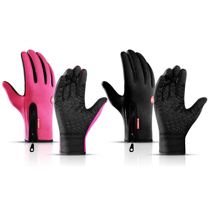 2 Pair Winter Touch Screen Water Resistant Windproof Gloves