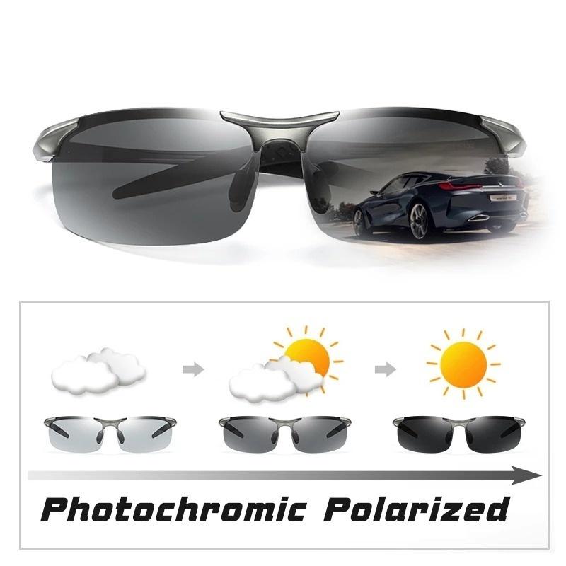 2 PAIRS Men Day Night Vision Glasses Driving Sunglasses Polarized Male Change Color Sun Glasses Driver's Eyewear