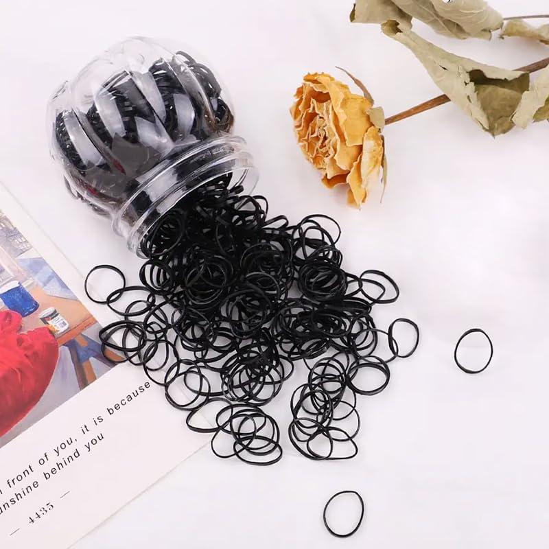 Elastic Hair Rubber Bands 2500  Soft Ponytail Elastics Holders Small Hair Ties for Blond   Girls   Hair No Crease  No Hurt Thin Easy to dismantle Mini TPU Hair Tie Black