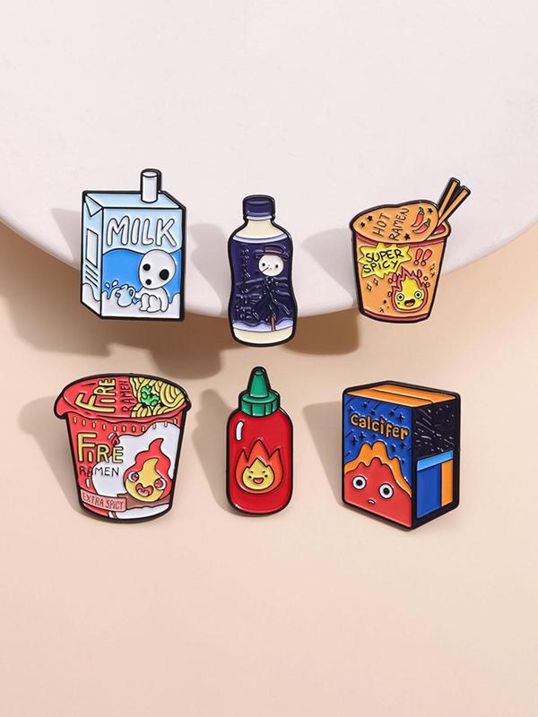 Cute Cartoon Food Design Brooch, Fashion Alloy Badge for Women & Men, Enamel Pin Suitable for Backpacks, Jeans, Scarves, Hats Decoration