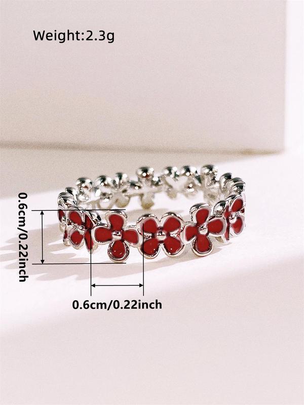 Fashion Flower Design Cuff Ring, Rings for Women, Elegant Women's Accessories for Wedding & Engagement, Casual Matching Jewelry for Party, Daily Clothing Decor, Trendy All-match & Exquisite Jewelry for Birthday Gift