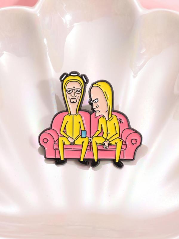 Cartoon Couple Brooch, Cute Cartoon Badge for Women & Men, Enamel Pin Suitable for Backpacks, Jeans, Scarves, Hats Decoration