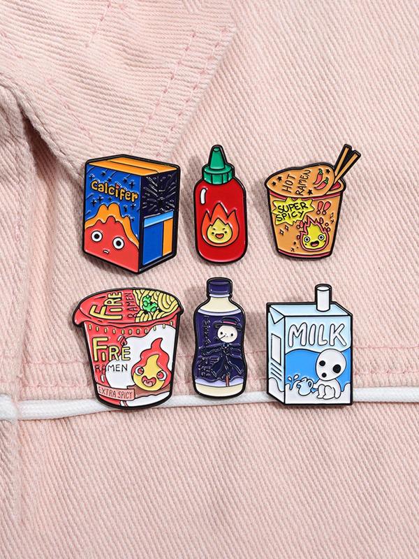 Cute Cartoon Food Design Brooch, Fashion Alloy Badge for Women & Men, Enamel Pin Suitable for Backpacks, Jeans, Scarves, Hats Decoration