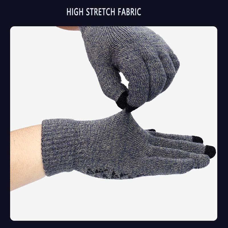 Winter Gloves, Touch Screen Cold Weather Thermal Warm Knit Glove for Running Driving Hiking, Sports Gloves for Men & Women