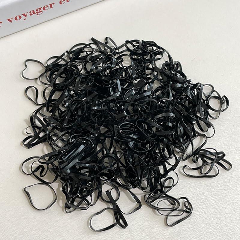 Elastic Hair Rubber Bands 2500  Soft Ponytail Elastics Holders Small Hair Ties for Blond   Girls   Hair No Crease  No Hurt Thin Easy to dismantle Mini TPU Hair Tie Black