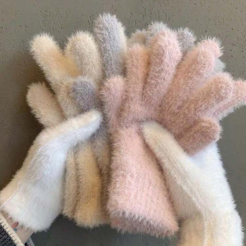 1 Pair Plush Inner Thermal Winter Gloves, Touch Screen Snow Thicken Cold Weather Sports Gloves For Women