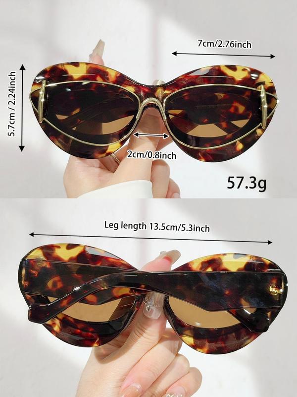 Women's Vintage Cat Eye Frame Sunglasses, Summer Trendy Casual Sunglasses for Everyday Use, Fashion Accessories for Outdoor Activities