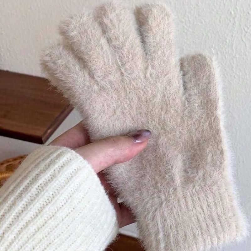 1 Pair Plush Inner Thermal Winter Gloves, Touch Screen Snow Thicken Cold Weather Sports Gloves For Women