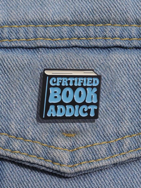 Creative Book Design Brooch Enameled Pins, Novelty Letter Pattern Brooch, Fashion Clothes Accessories for Women & Men