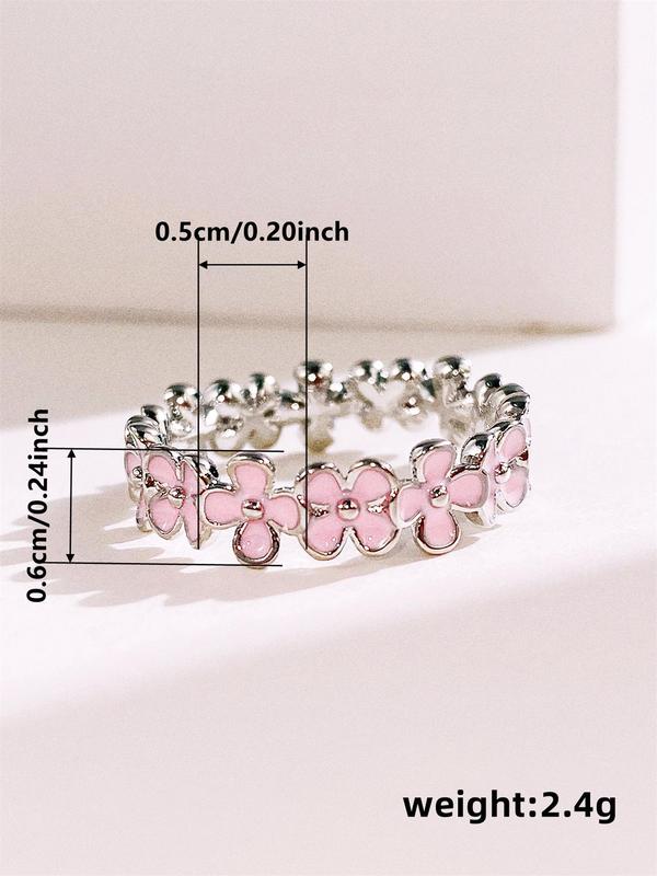 Fashion Flower Design Cuff Ring, Rings for Women, Elegant Women's Accessories for Wedding & Engagement, Casual Matching Jewelry for Party, Daily Clothing Decor, Trendy All-match & Exquisite Jewelry for Birthday Gift