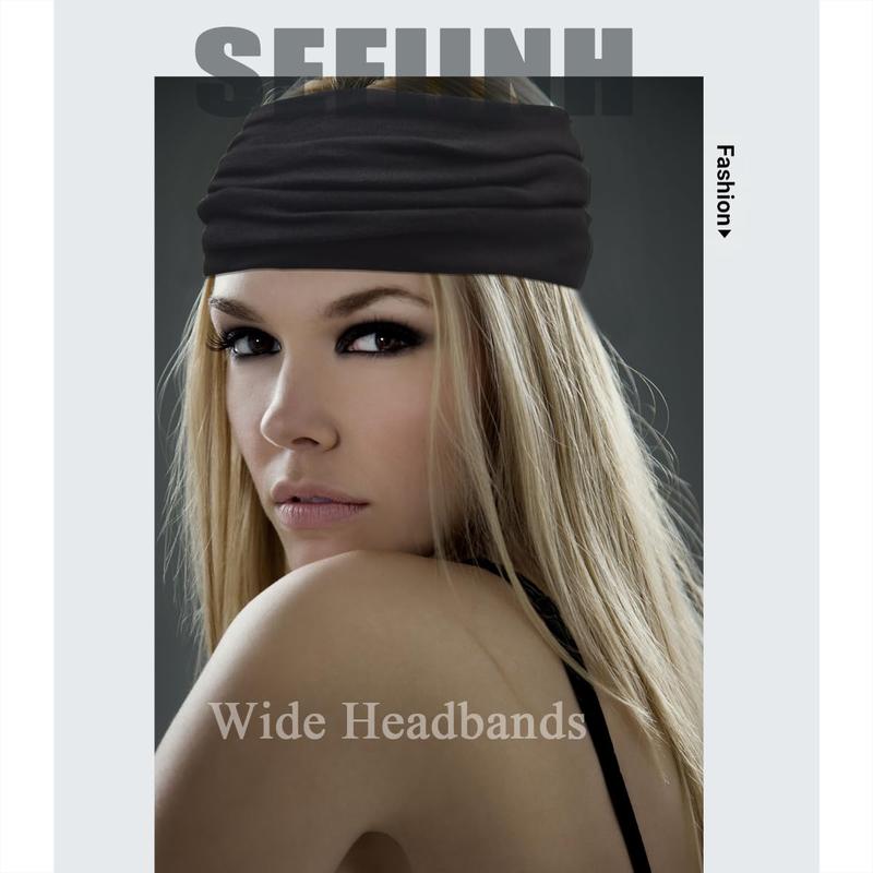 Wide Headbands For Women Stretch Headband Boho  Bands Women's Hair Band Turban Workout Hairband Accessories 6 Pack