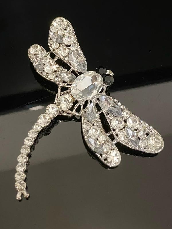 Artificial Crystal Dragonfly Design Brooch, Cute Animal Design Brooch, Fashionable Clothes Accessories for Women & Men