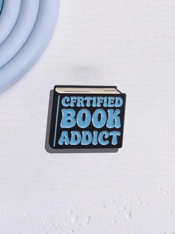 Creative Book Design Brooch Enameled Pins, Novelty Letter Pattern Brooch, Fashion Clothes Accessories for Women & Men