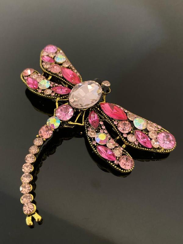 Artificial Crystal Dragonfly Design Brooch, Cute Animal Design Brooch, Fashionable Clothes Accessories for Women & Men