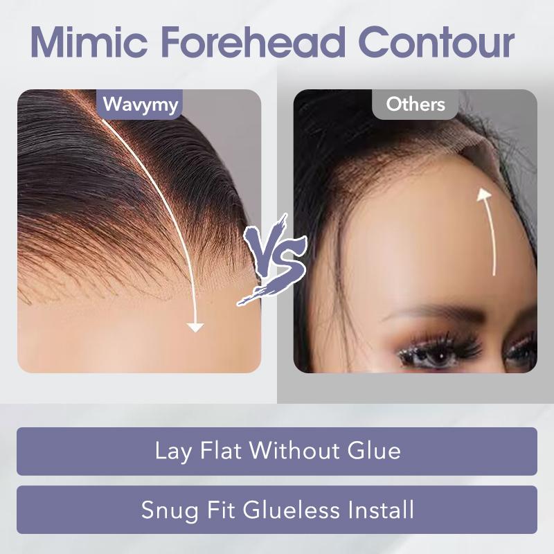 Wavymy Wear Go Casual Blonde Highlights Water Wave Minimalist 4x6 Lace Bob Wigs Dome Cap Glueless Wig 180% Density- AlwaysAmeera Same,Swiss Lace, Glueless, Adjustable Elastic Band, 100% Real Human Hair