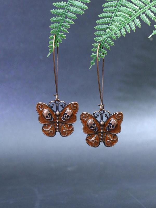 1 Pair Vintage Butterfly Design Dangle Earrings, Gothic Jewelry For Party, Daily Clothing Decor For Girl, Zinc Alloy Ear Jewelry For Party, Club