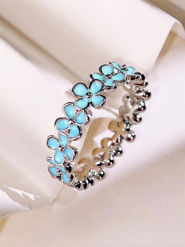 Fashion Flower Design Cuff Ring, Rings for Women, Elegant Women's Accessories for Wedding & Engagement, Casual Matching Jewelry for Party, Daily Clothing Decor, Trendy All-match & Exquisite Jewelry for Birthday Gift