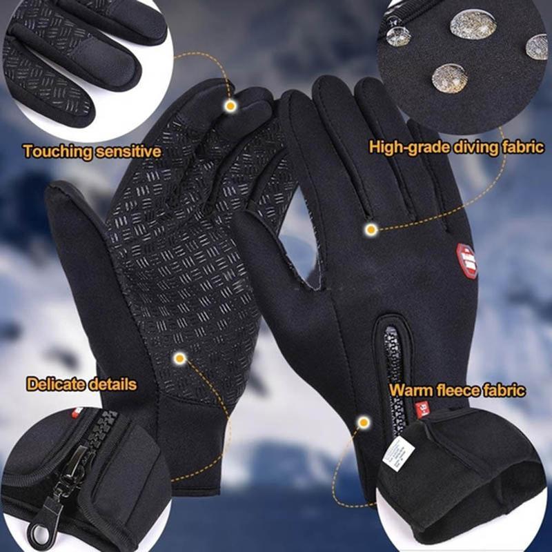 2 Pair Winter Touch Screen Water Resistant Windproof Gloves