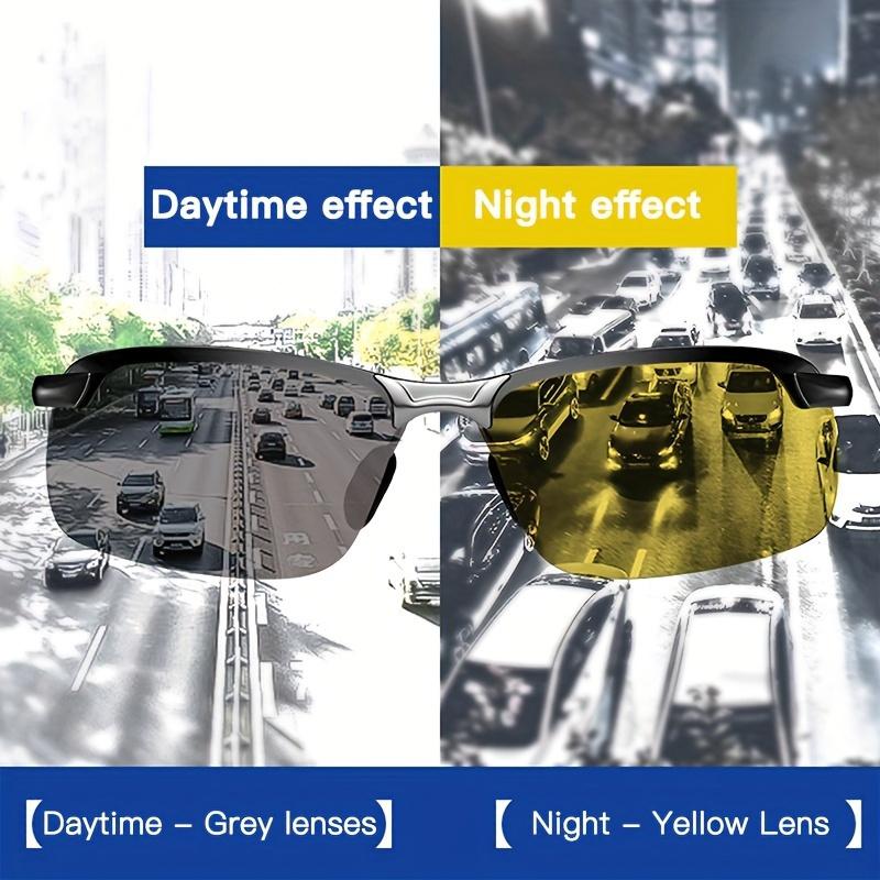 1 2pcs Pro Night Vision Driving Glasses - Enhance Visibility, Anti-Glare, Semi Rimless Design, UV400 Protection, Comfortable Eyewear for Safe Nighttime Driving and Motorsport Enthusiasts