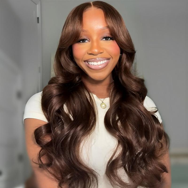 Mscoco Human Hair Upgraded 6x5 Dark Brown Wear And Go Glueless HD Lace Closure Wig Body Wave & Straight Pre Bleached Knots Lace Wig