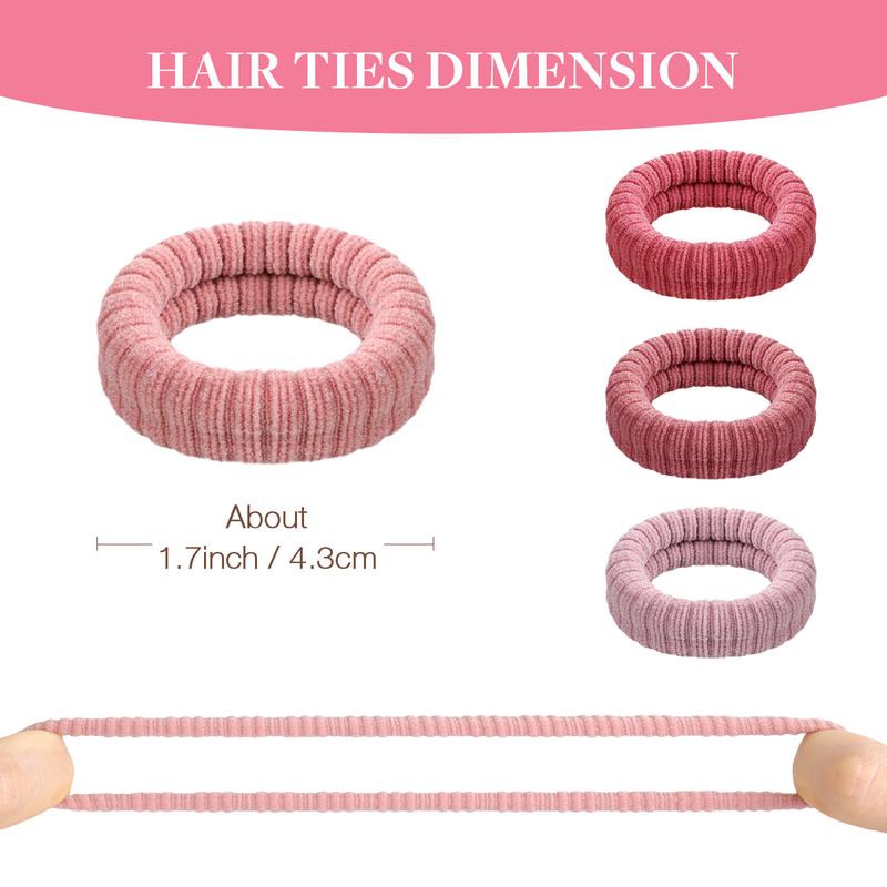 GOOGOO Simple Plain Color Hair Tie, High Stretch Ponytail Holder for Women & Girls, Daily Use Elastic Hair Accessories