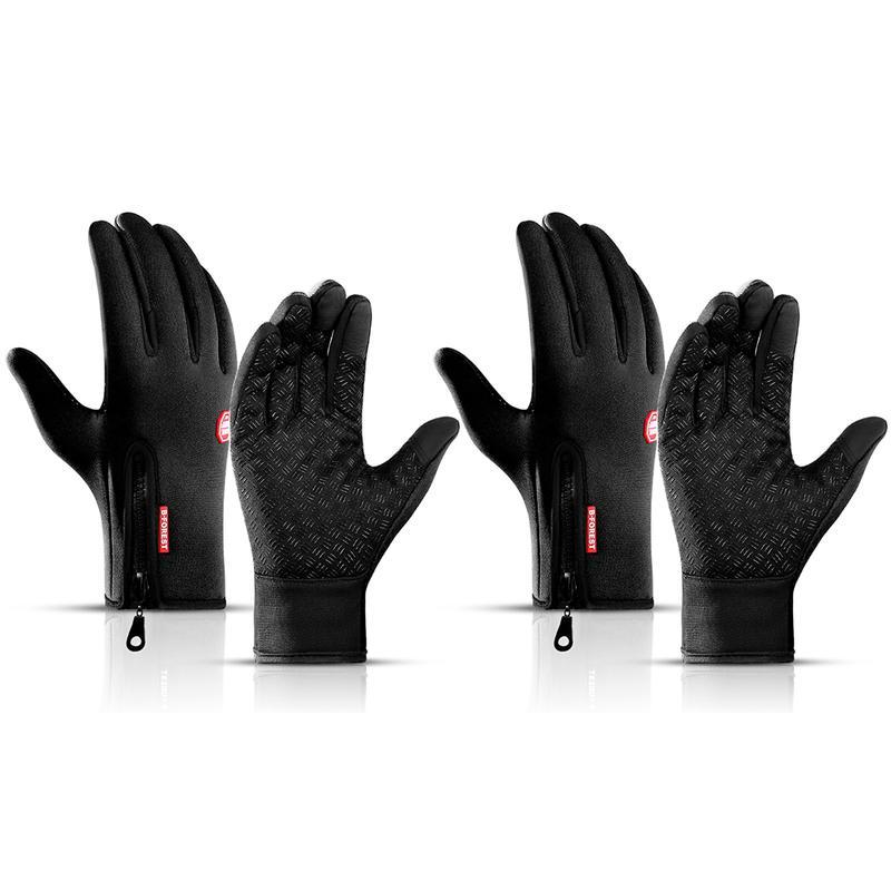 2 Pair Winter Touch Screen Water Resistant Windproof Gloves