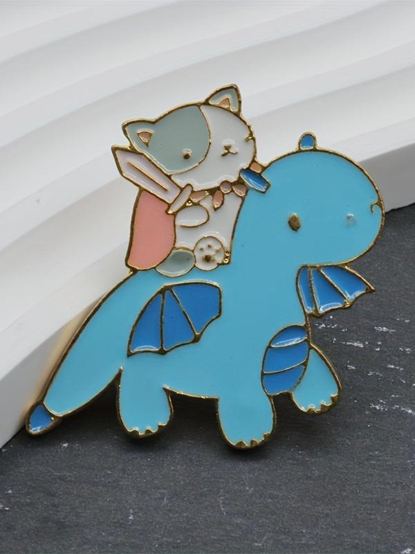 Cute Cartoon Dinosaur & Puppy Design Brooch, Fashion Alloy Badge for Daily Clothing Decor, Trendy All-match & Exquisite Brooch for Birthday Gift