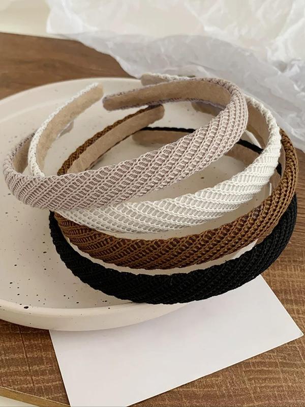 Mixed Color Wide Band Hair Hoop, 2024 New Style Casual Versatile Hair Accessories for Women & Girls, Minimalist Headwear Suitable for Thick Hair