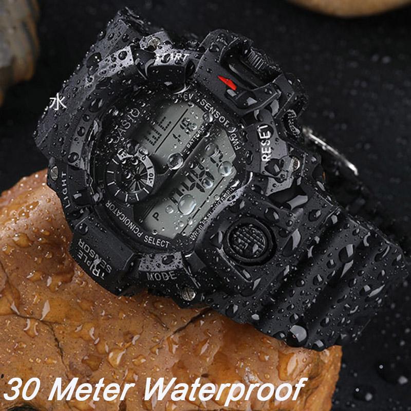 Men's Watch Digital Sports Electronic Wristwatch Large Dial Multifunctional Waterproof Luminous Alarm Male's Bracelet