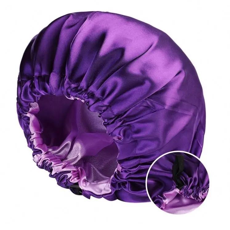 Satin Bonnet Silk Bonnet for Curly Hair Bonnet Braid Bonnet for Sleeping Bonnets for Women Large Double-Layer Adjustable Silk