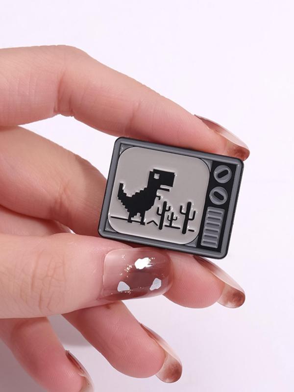 Summer Dinosaur Design Brooch Pin, Casual Alloy Badge for Daily Vacation Holiday Party for Daily Clothing Decor, Trendy All-match & Exquisite Brooch for Birthday Gift