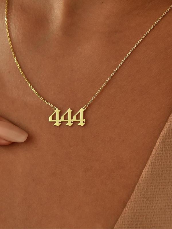 Fashion Lucky Number Pendant Necklace, Elegant Clavicle Necklace, Collarbone Chain Necklace, Fashion Accessories for Men & Women