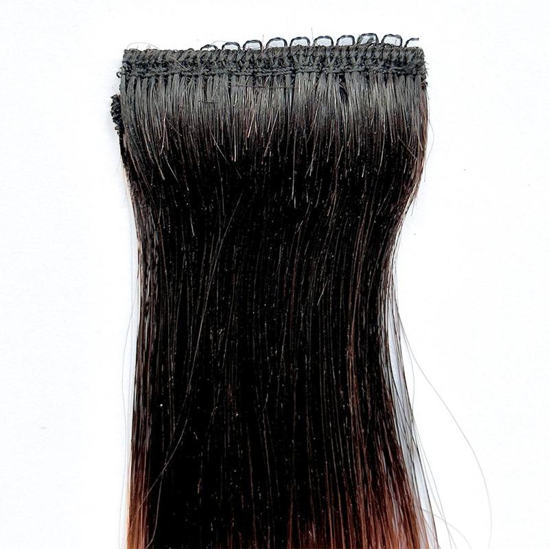 YMSGIRL 100% Human Hair Black Root Ombre Clip-In Hair Extensions - Straight, Handmade, Natural Look, Easy To Apply For Instant Volume &  All Style