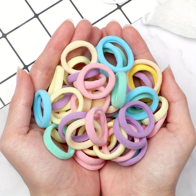 50 pcs set women basic hair bands 1.57inch simple solid colors elastic headband hair ropes ties hair accessories ponytail holder