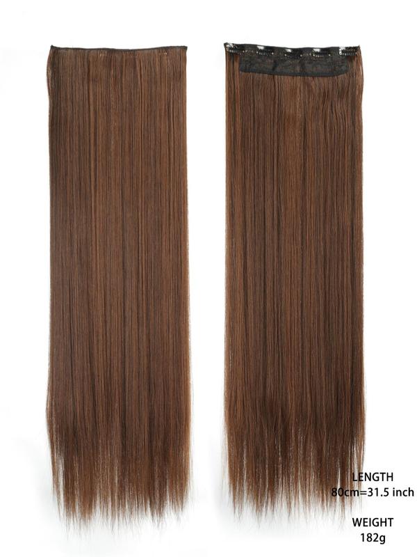 20 24 28 32 40 Inch Long Straight Synthetic Hair Extension, Clip-in Hair Extensions For Women, Heat Resistant Natural Looking Hairpiece For Daily Use