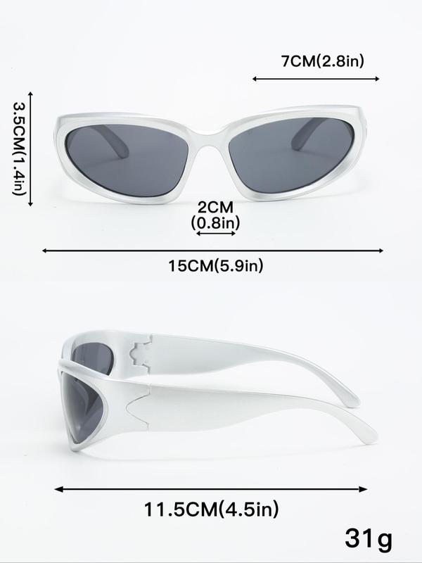 1 Pair Simple Sunglasses for Everyday Use, Fashionable Cat Eye Frame Sunglasses, Y2K Style Sunglasses, Summer Oval Frame Fashion Sunglasses, Travel Accessories