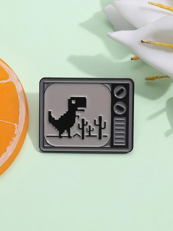 Summer Dinosaur Design Brooch Pin, Casual Alloy Badge for Daily Vacation Holiday Party for Daily Clothing Decor, Trendy All-match & Exquisite Brooch for Birthday Gift