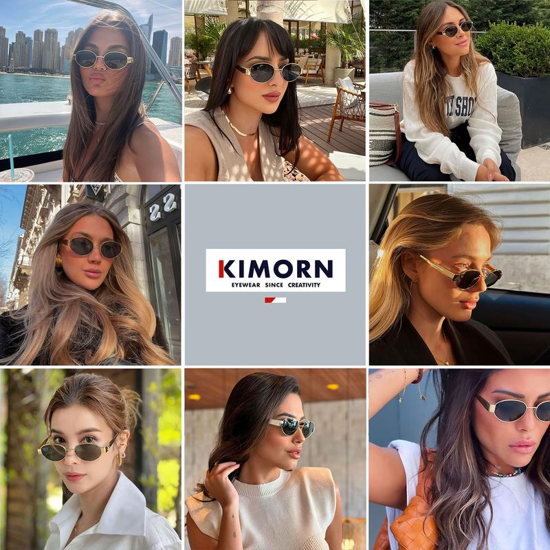 kimorn Retro Oval Sunglasses Womens Men Trendy Sun Glasses Classic Shades K1653