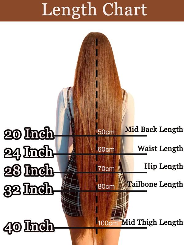 20 24 28 32 40 Inch Long Straight Synthetic Hair Extension, Clip-in Hair Extensions For Women, Heat Resistant Natural Looking Hairpiece For Daily Use