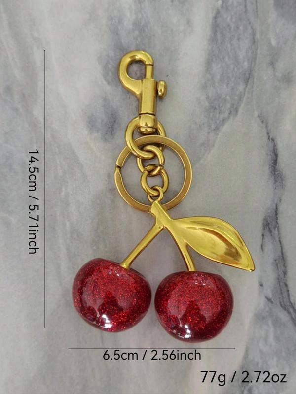 Cute Cherry Design Keychain, Fashionable Keychain for Women & Men, Trendy All-match & Exquisite Keychain for Birthday Gift