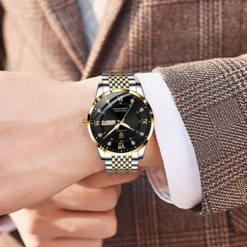 New Men's Waterproof Luminous Calendar Korean Quartz Watch Luxury Watches Black Blue  Affordable Watches Watches Vintage Watch for Men Watch Wristwatch Automatic