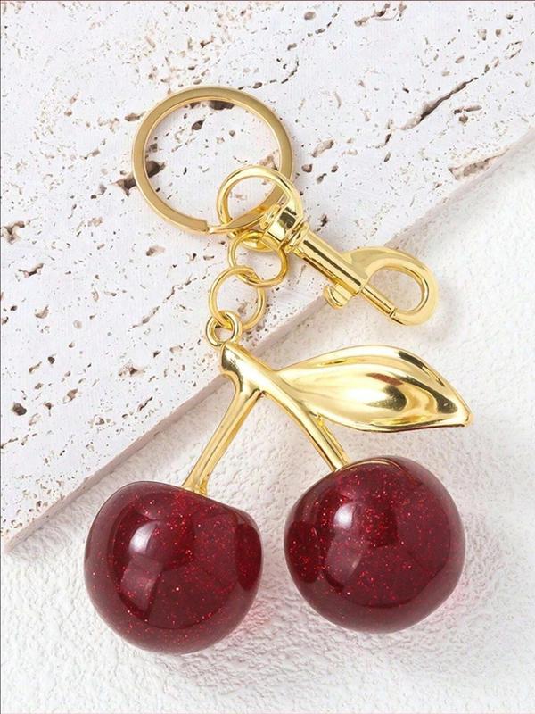 Cute Cherry Design Keychain, Fashionable Keychain for Women & Men, Trendy All-match & Exquisite Keychain for Birthday Gift