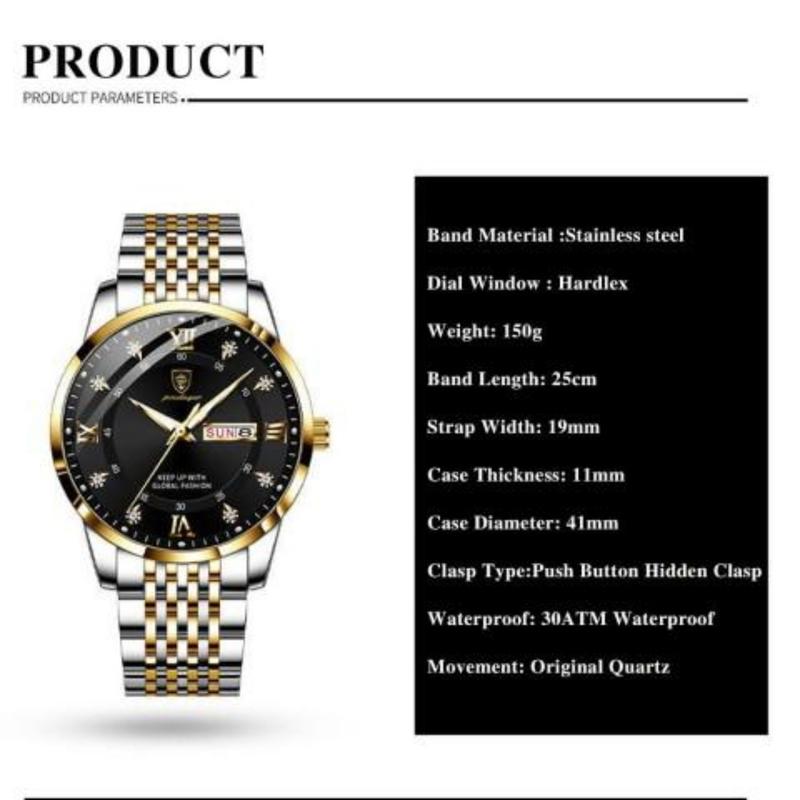 New Men's Waterproof Luminous Calendar Korean Quartz Watch Luxury Watches Black Blue  Affordable Watches Watches Vintage Watch for Men Watch Wristwatch Automatic