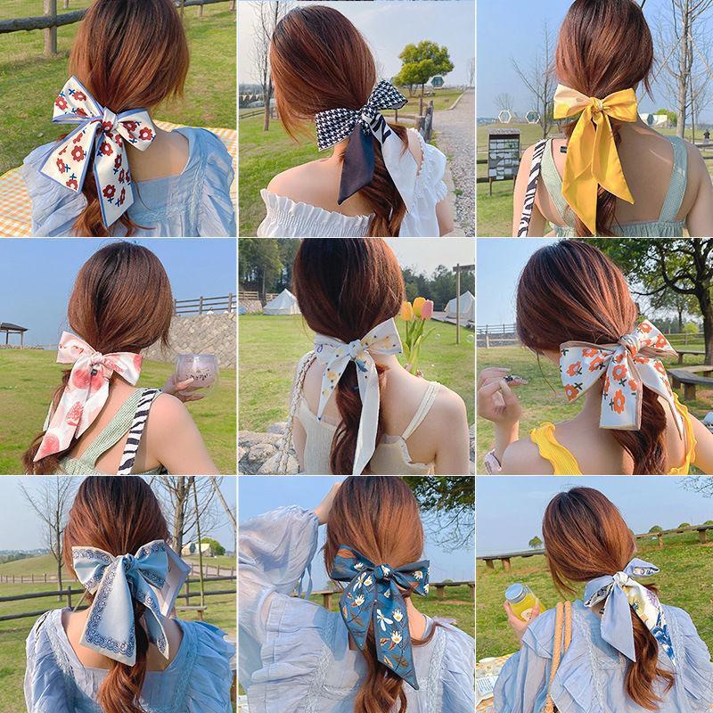 Landscape Pattern Hair Band (8pcs set), Hair Tie Set, Heatless Hair Styling Tool for Women & Girls