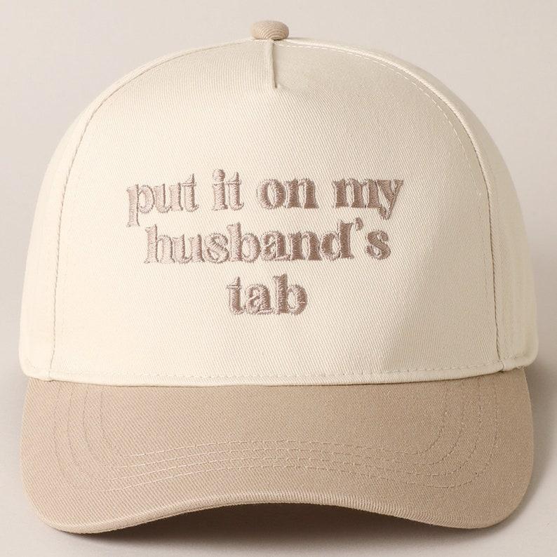 put it on my husband's tab Embroidery hat, Funny Cap, Trendy Gift, Summer Trucker Hat, Country Festival Outfit, Embroidered Baseball Cap, Gift Idea 2024