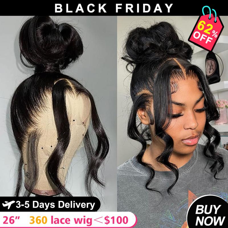 Bling Hair Fashion Body Wave 360 Lace Front Wigs Human Hair 360 Full Lace Frontal Wigs Human Hair Pre Plucked with Baby Hair Brazilian Virgin Hair Body Wave 360 HD Lace Front Wigs Human Hair Wigs