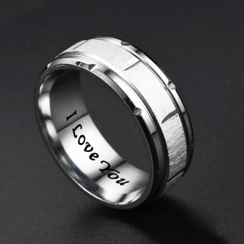 Men's Fashion Stainless Steel Rings, Trendy Engagement Wedding Jewelry, Black Tungsten ring black tungsten